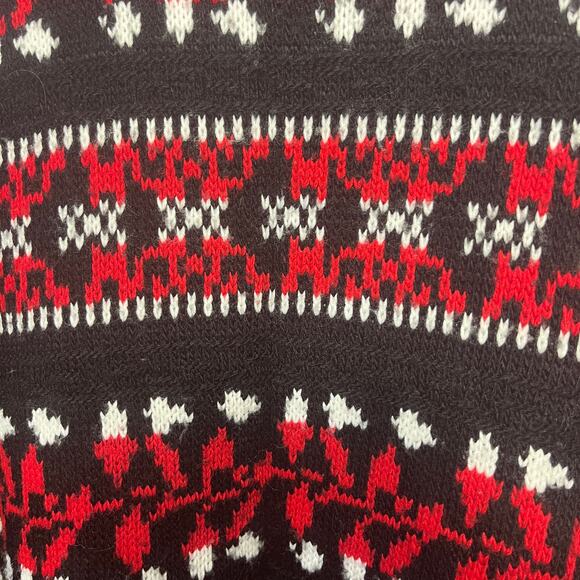 VTG American Pride Sweater Acrylic Black Red White Holiday Mock Neck Pullover L - Picture 2 of 5